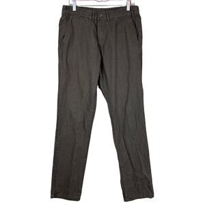 ARMI Mens Pants Brown Black Houndstooth Pattern Classic Fit Button Zip 32